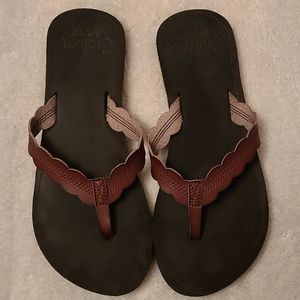 Reef leather flip flops